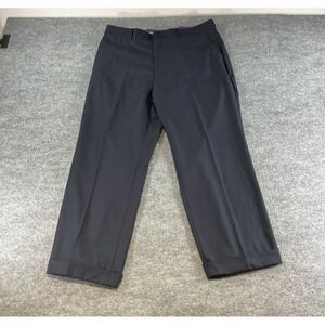 Vinci Dress Pants Mens 38S Short Black Flat Front Slacks Formal Business Suit Tr